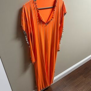 Egyptian Belly Dance Folkloric Baladi Galabeya Dress with Eye of Horus Coins